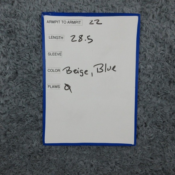 Susan Graver Shirt Womens Large Beige Blue Floral Sleeveless Tunic Top - Picture 12 of 13